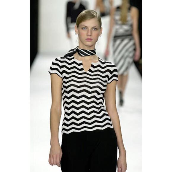 Ralph Lauren Collection Knit Silk Short Sleeve Top Blouse Runway 2001 Vintage M - Picture 4 of 9